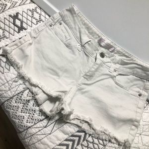 White jean shorts